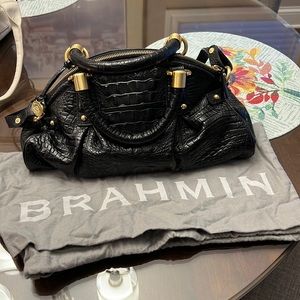 Brahmin croco satchel